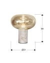 FUNGI - SOBREMESA 1L MARMOL BLANCO