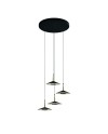 Orion * Colgante Circular Negro/Cuero  4L Led  32W  3000K