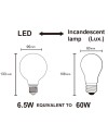 Bombilla Led Opal G95 - E27 – 6,5W - 4000K