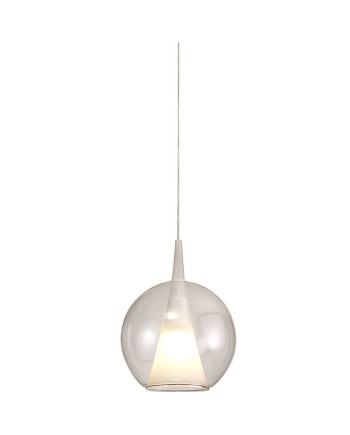 Elsa * Colgante Cristal Bola - E27 - Transparente + Opal (Sin Base)