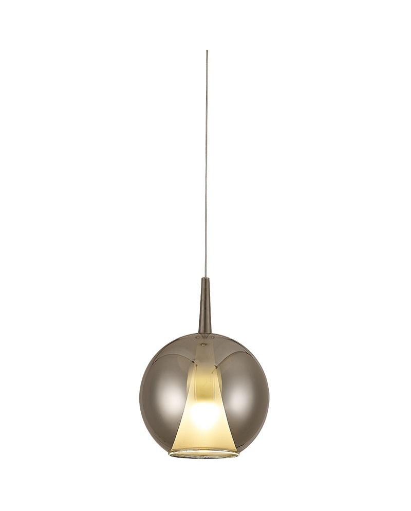 Elsa * Colgante Cristal Bola - E27 - Cromo + Opal (Sin Base)