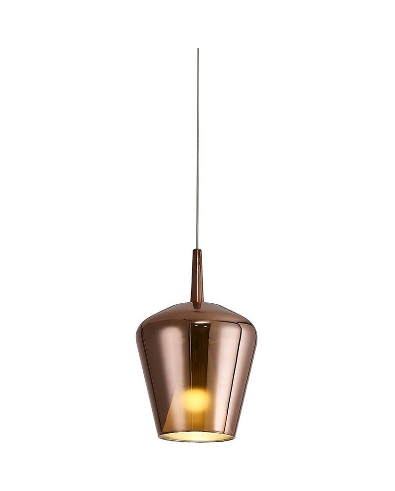 Elsa * Colgante Cristal Campana - E27 - Cobre + Opal ( Sin Base)