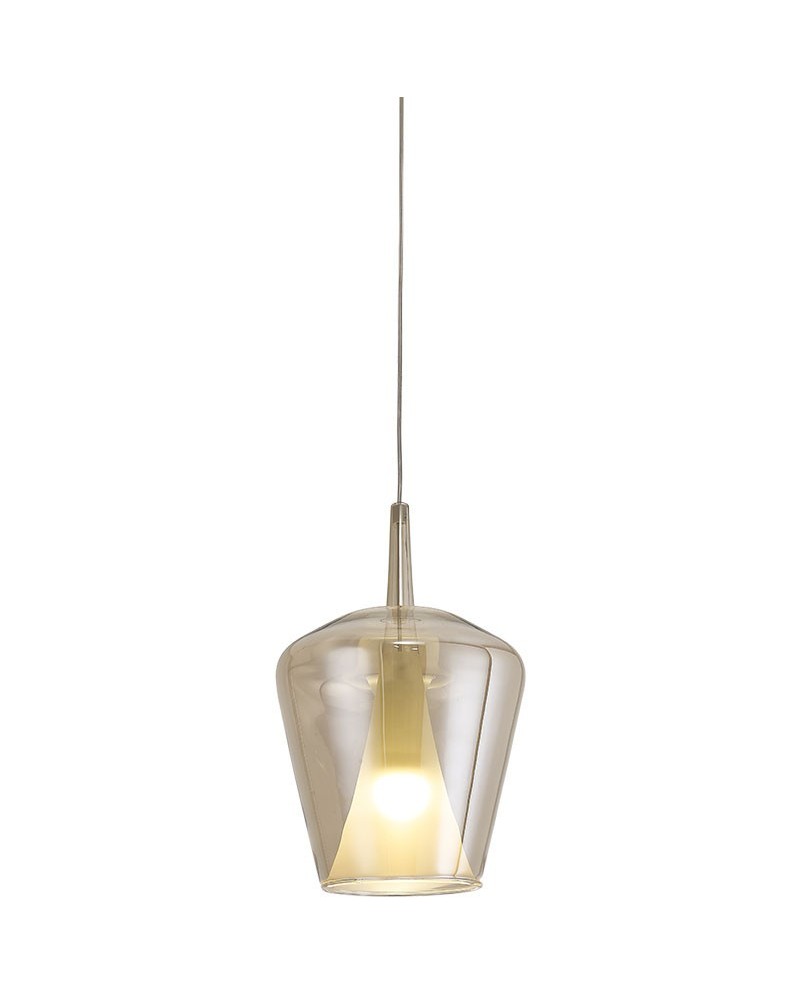 Elsa * Colgante Cristal Campana - E27 - Brone + Opal ( Sin Base)