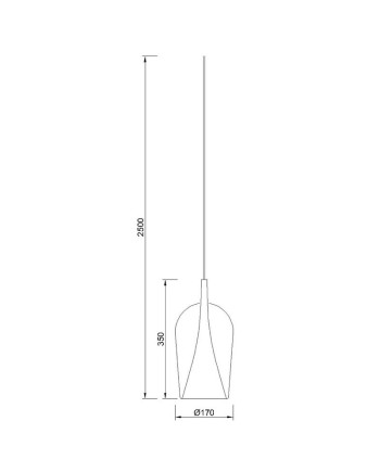 Elsa * Colgante Cristal Copa - E27 - Cromo + Opal (Sin Base)