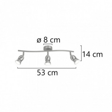 REGLETA 3L BALA NIQUEL SATINAD 3 X 40W GU-10