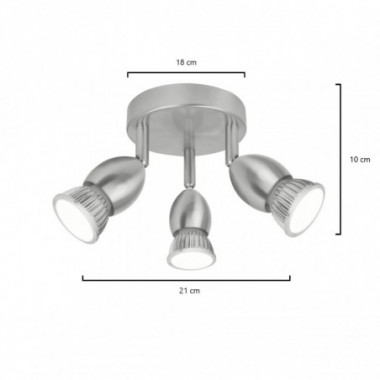 PLAFON 3L BALA NIQUEL  SATINAD 3 X 40W GU-10