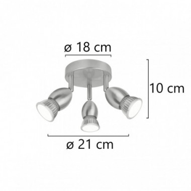 PLAFON 3L BALA NIQUEL  SATINAD 3 X 40W GU-10