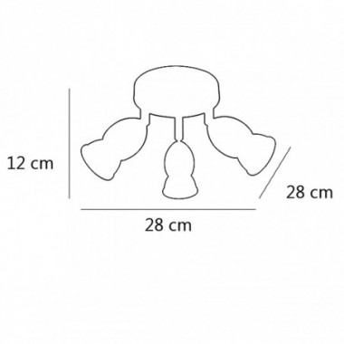 PLAFON 3L BALA CUERO 3 X 40W GU-10