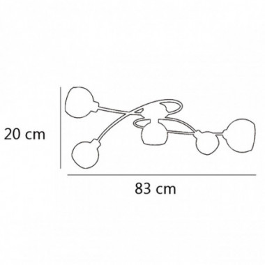 PLAFON 5L FLOKI CROMO 5 X 40W G-9