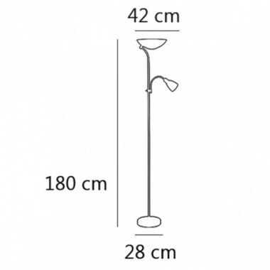 PIE DE SALON REMY CUERO 1 X 40W E-14 + 2 X 60W E-27