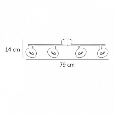 REGLETA 4L NATAL CROMO 4 X LED 5W 1600LM 3000K