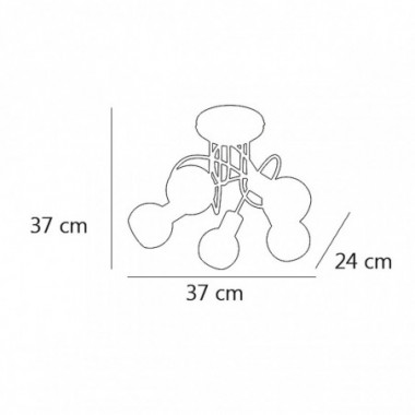 PLAFON 5L OPAL NIQUEL SATIN. 5 X 40W E-14