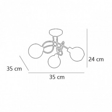 PLAFON 3L ROLO CROMO 3 X 40W G-9