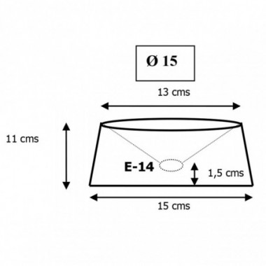 PANTALLA CONO LINO BLANCO E-14 15 - PACK 5 UDS.