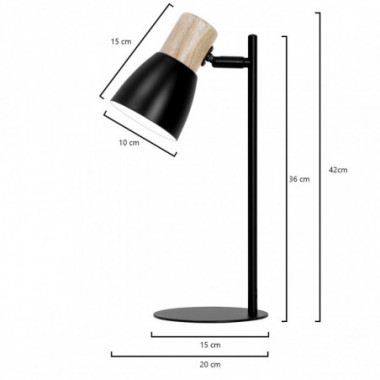 FLEXO CABIN NEGRO-MADERA 1 X 60W E-27