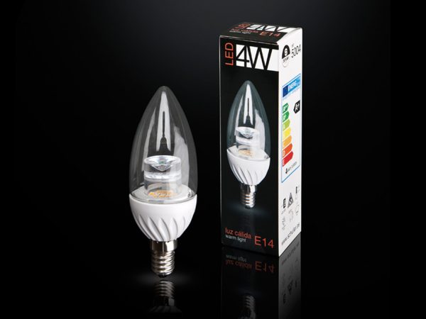 BOMB.LED VELA TR.3000K 4W E14