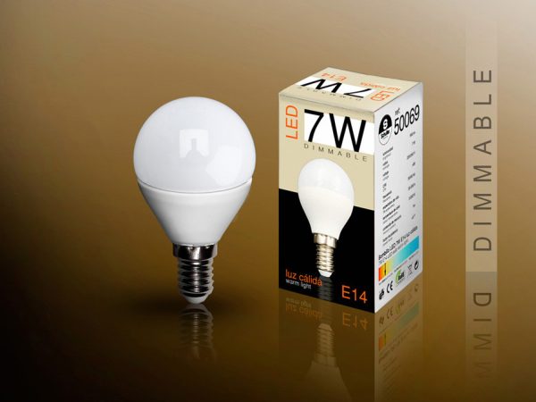 BOMB.LED DIMABLE 3000K 7W E14