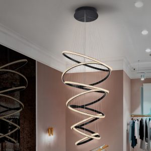 LAMP·RING·8 AROS NEGRO DIM 3000K