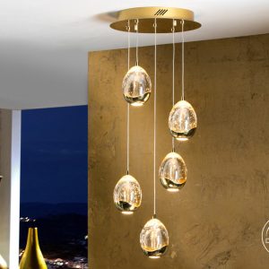 LAMPARA Ø30 ·ROCIO· 5 LED ORO