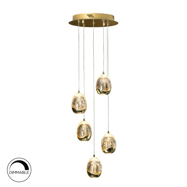 LAMPARA Ø30 ·ROCIO· 5 LED ORO