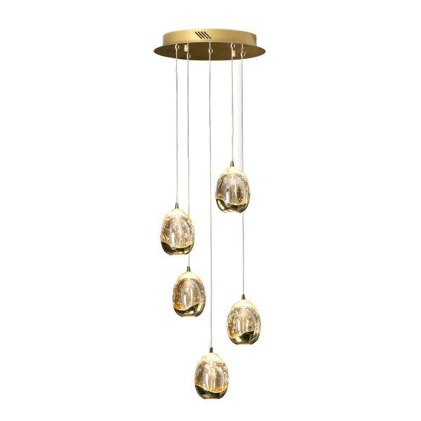 LAMPARA Ø30 ·ROCIO· 5 LED ORO