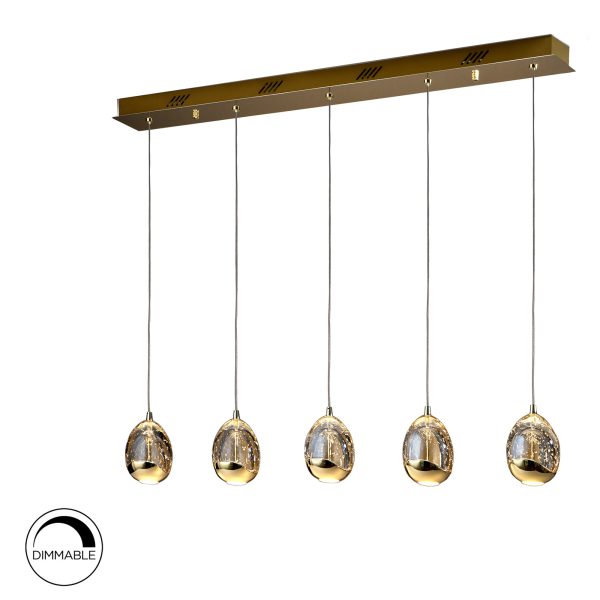 LAMPARA ·ROCIO· 5 LED ORO