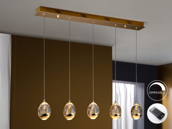 LAMPARA ·ROCIO· 5 LED ORO