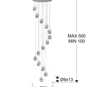 ROCIO-GRAN LAMP 14L CROMO 5M DIMABLE