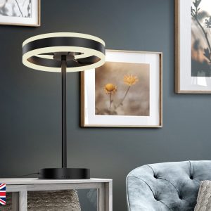 HELIA -SOBREMESA LED NEGRO MATE UK