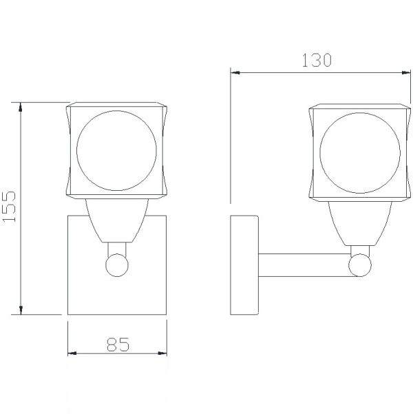 CUADRAX CUERO CRISTAL Aplique 1 Luz 1 x G9