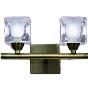 CUADRAX CUERO CRISTAL Aplique 2 Luces 2 x G9