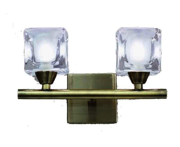 CUADRAX CUERO CRISTAL Aplique 2 Luces 2 x G9