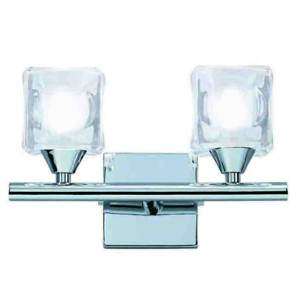 CUADRAX CROMO CRISTAL Aplique 2 Luces 2 x G9