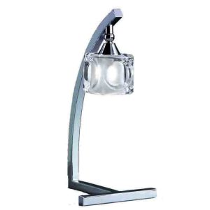 CUADRAX CROMO CRISTAL Sobremesa 1 Luz 1 x G9