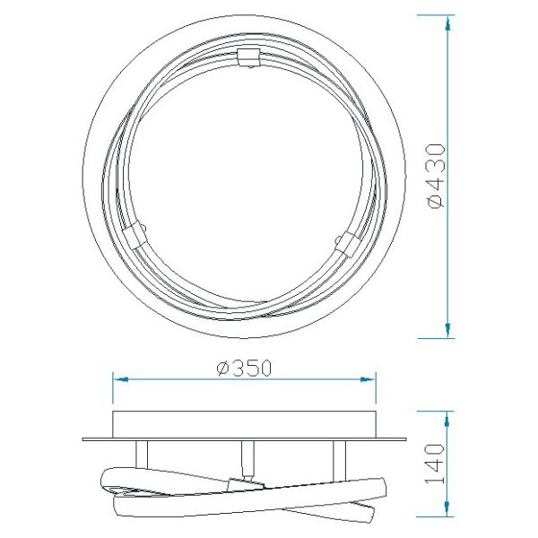 INFINITY FORJA Plafón LED LED 30W 2800K 2500 LMS