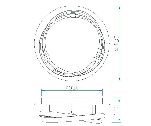 INFINITY PLATA CROMO Plafón LED LED 30W 3000K 2500 LMS