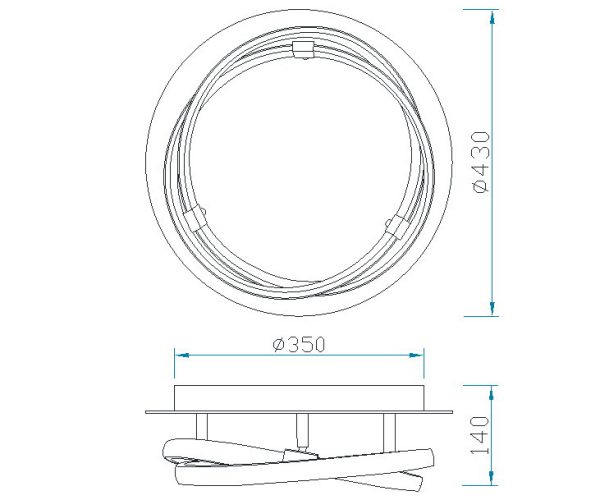 INFINITY PLATA CROMO Plafón LED Dimable LED 30W 3000K 2500 LMS