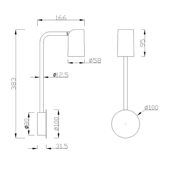 SAL BLANCO Aplique 1 x GU10 (No Incl.)