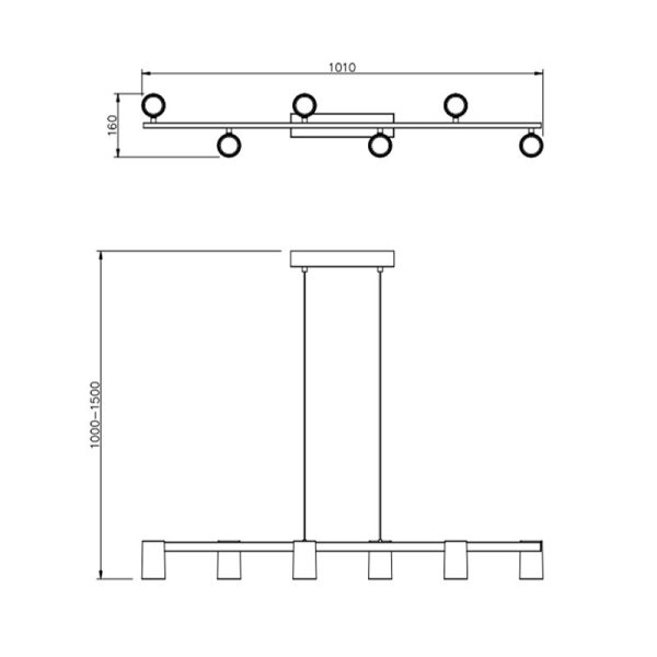 SAL BLANCO LAMPARA LINEAL 6L GU10 6 x GU10 (No Incl.)