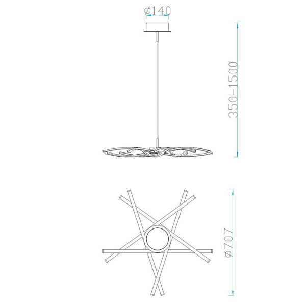 AIRE LED Lámpara LED Dimable LED 42W 3000K 3700 LMS