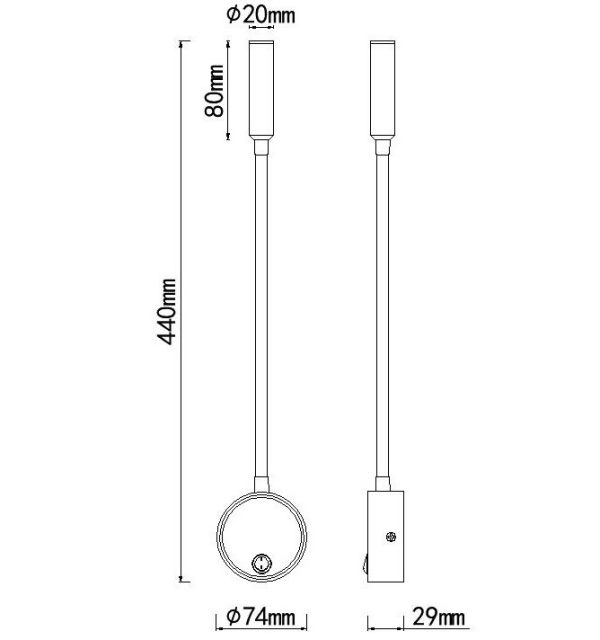 BOAVISTA Aplique Lector LED LED 3W 3000K 185 LMS