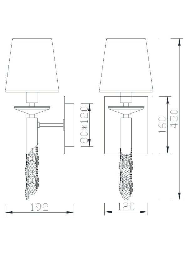 TIFFANY CROMO Aplique 1 x E14 (No Incl.)