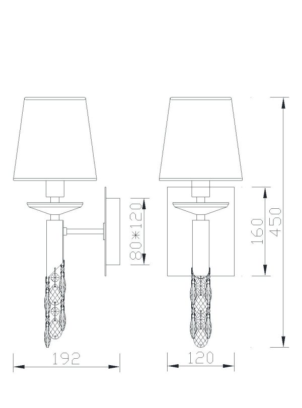 TIFFANY CUERO Aplique 1 x E14 (No Incl.)