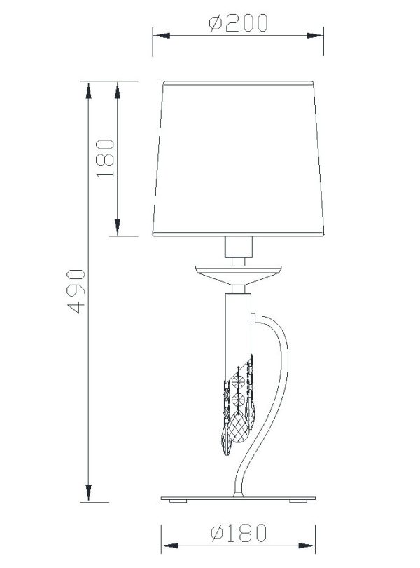 TIFFANY CUERO Sobremesa 1 x E14 (No Incl.)