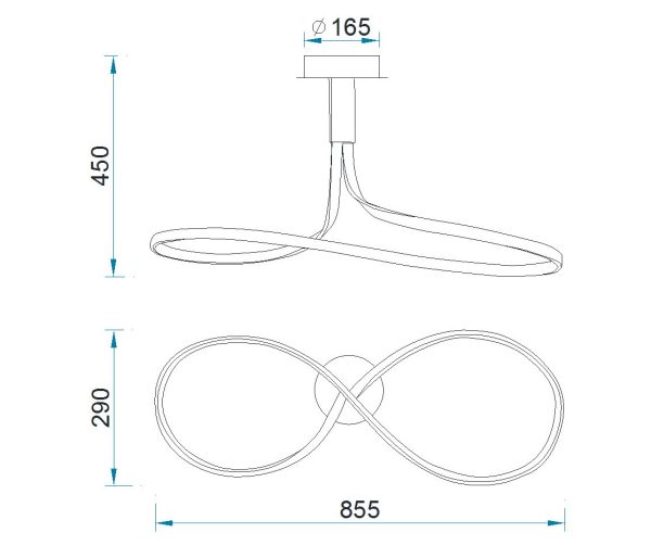 NUR PLATA CROMO Lámpara LED LED 40W 3000K 3200 LMS