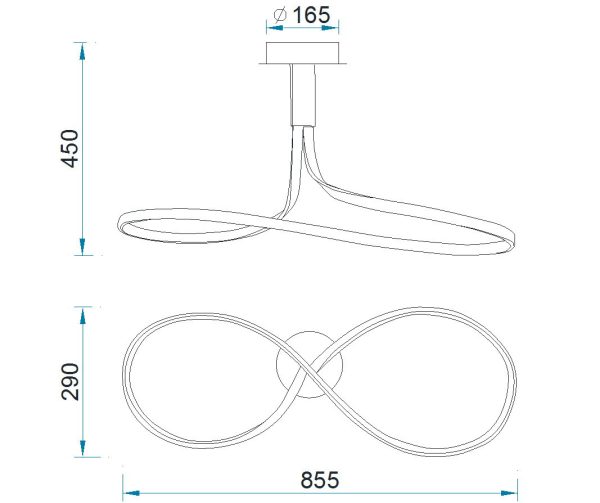 NUR PLATA CROMO Lámpara LED Dimable LED 40W 3000K 3200 LMS