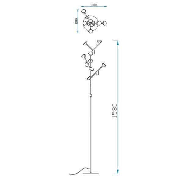 ADN BLANCO Pie De Salón LED LED 30W 3000K 2050 LMS