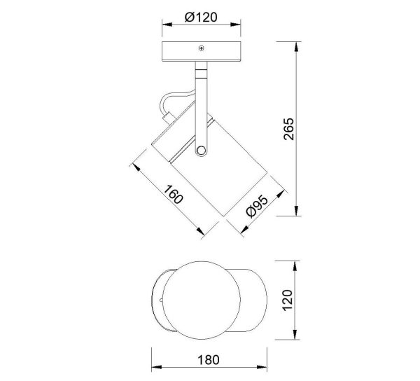 ARUBA Foco Superficie 1 x E27 (No Incl.)