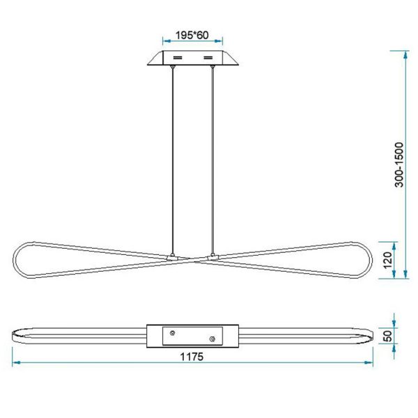 BUCLE Lámpara LED LED 42W 3000K 3650 LMS