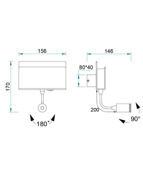 CABARETE Aplique LED LED 2*3W 3000K 470 LMS